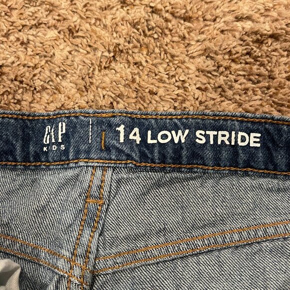 GAP Kids Low Rise Stride Wide-Leg Jeans, Sz 14, Denim With Bows - Picture 7 of 9